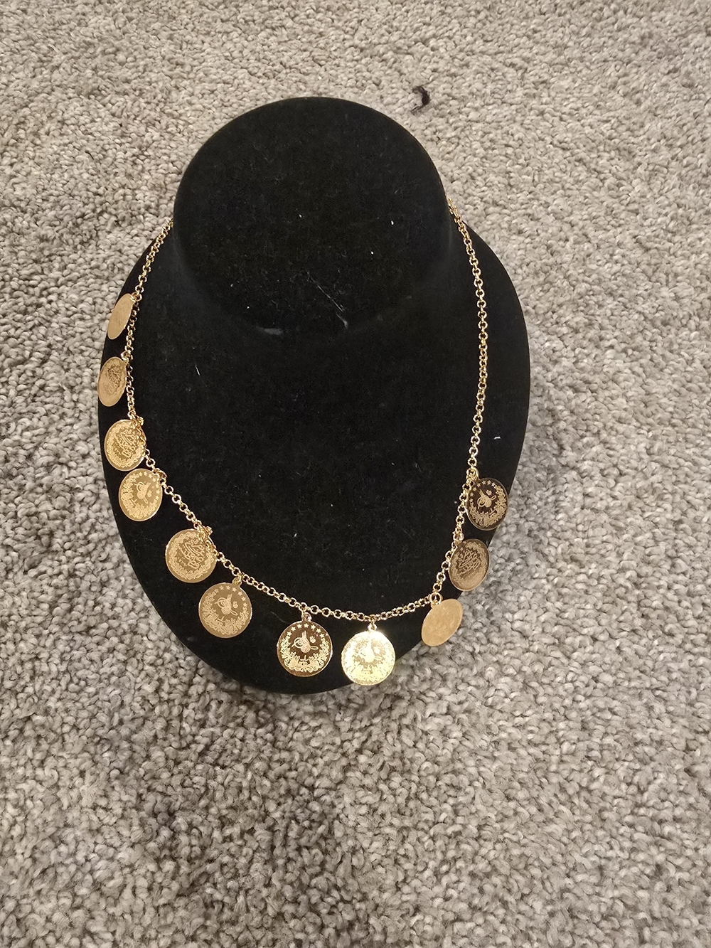22kgp Dubai Jewelry Gold Coin Charm Necklace - Women Jewelry